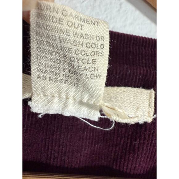 Sandro Paris Corduroy Ruffle Jacket Burgundy Snap Front 100% Cotton Sz S - Picture 6 of 8